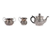A Victorian Silver Three-Piece Tea Service