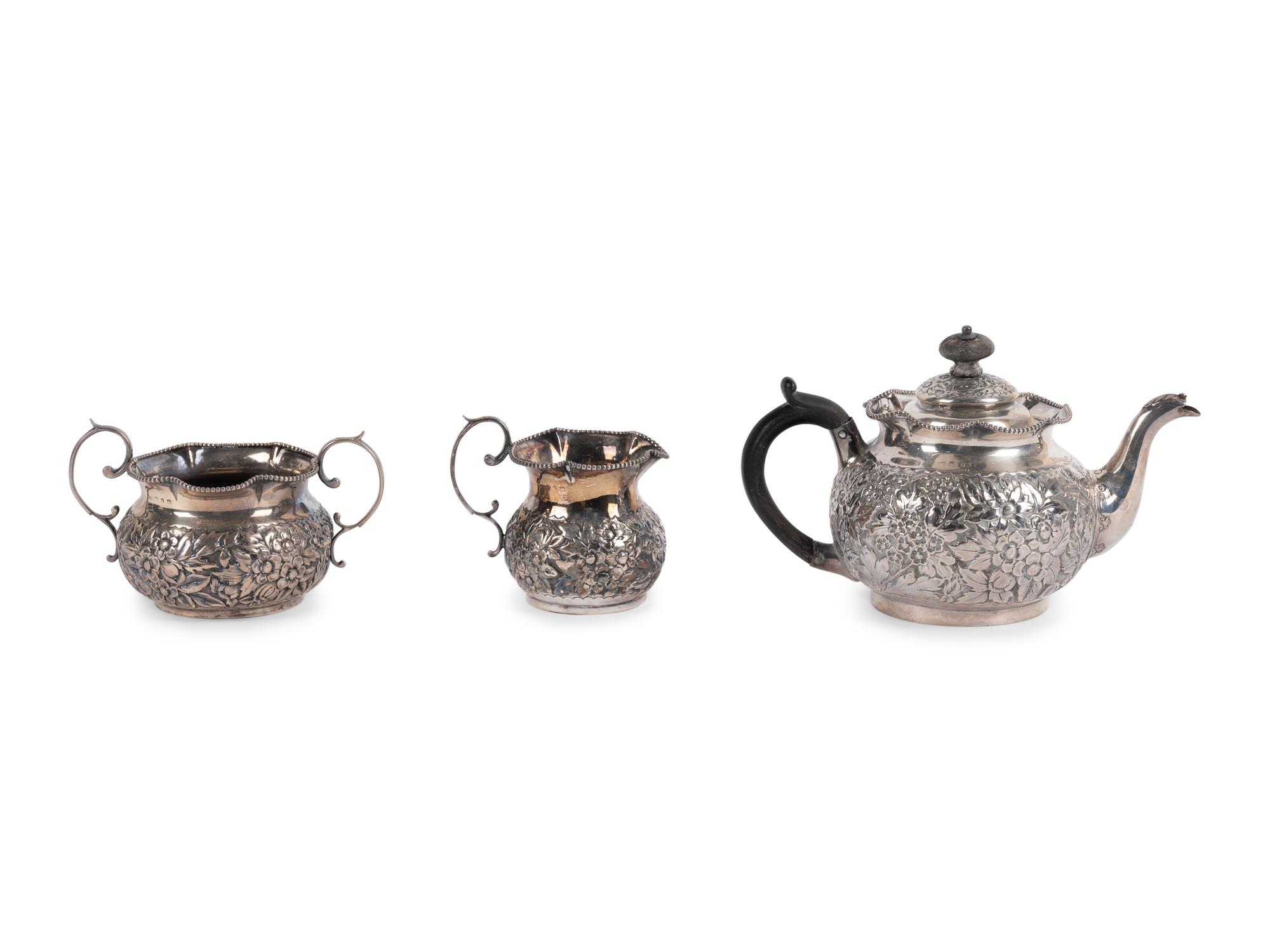 A Victorian Silver Three-Piece Tea Service