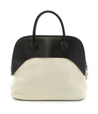 An Hermès Bolide "Paddock" 35cm Canvas Bag, 14" x 12.5" x 6"; Handle drop: 4.5".