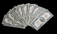 A Group of Thirty-Two 1963 $2 Legal Tender Notes
