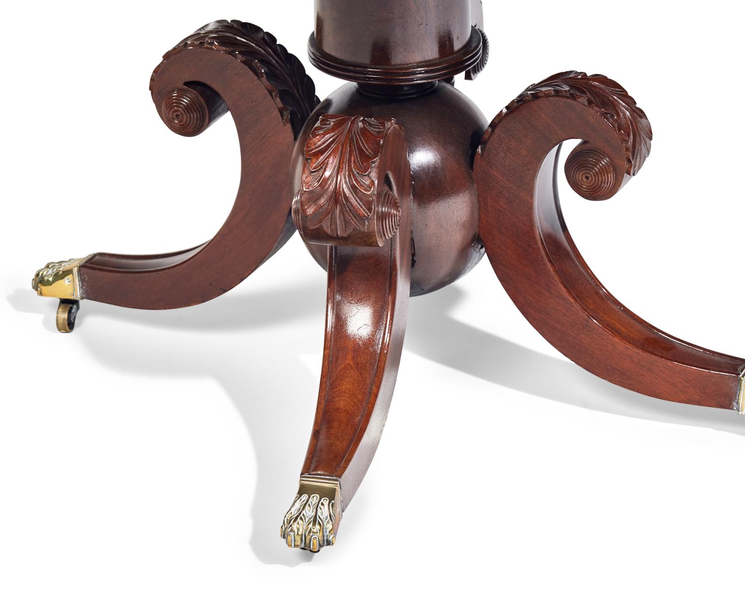 A Federal Carved Mahogany Card Table