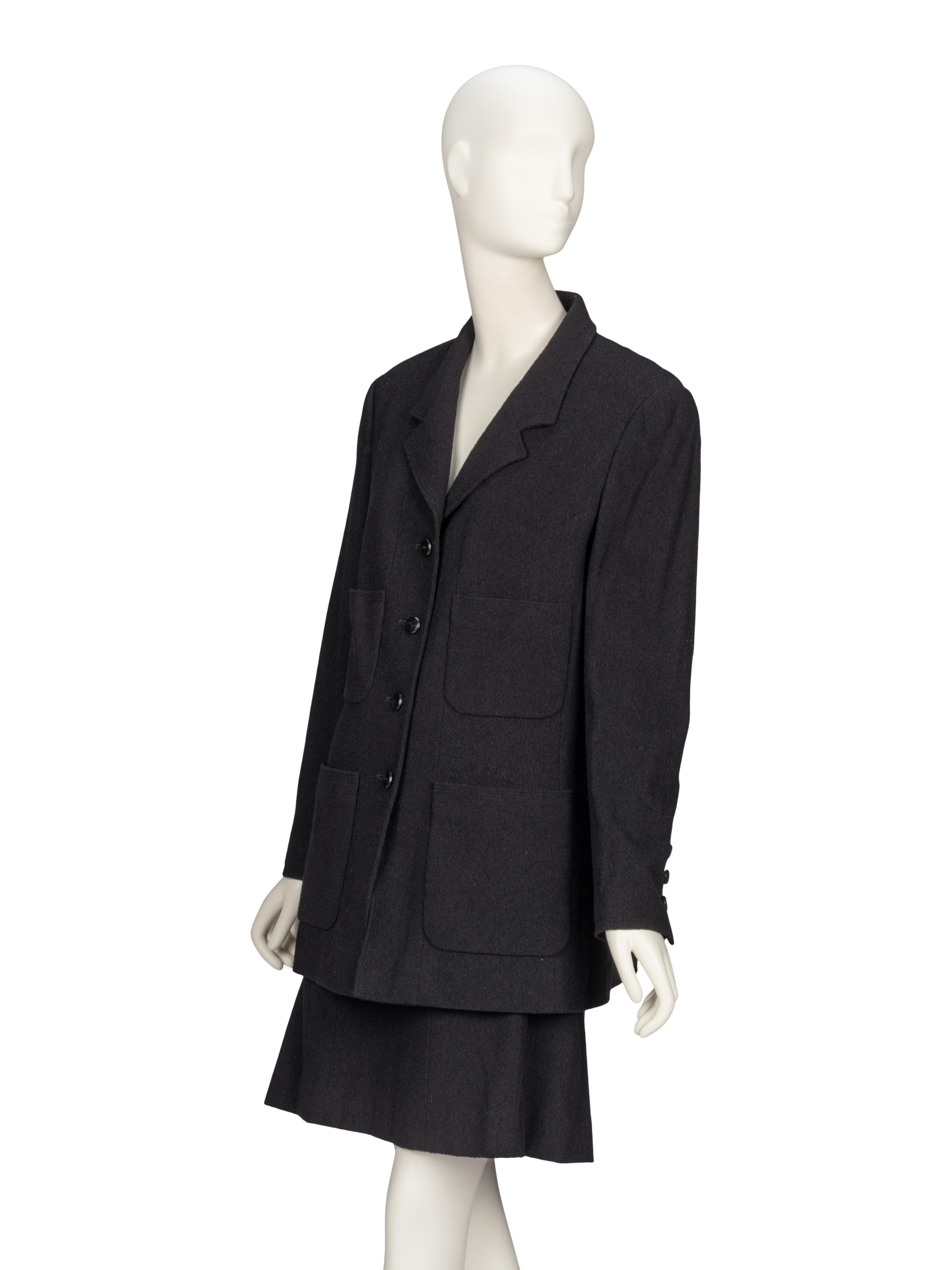 Chanel, Black Wool Skirt Suit