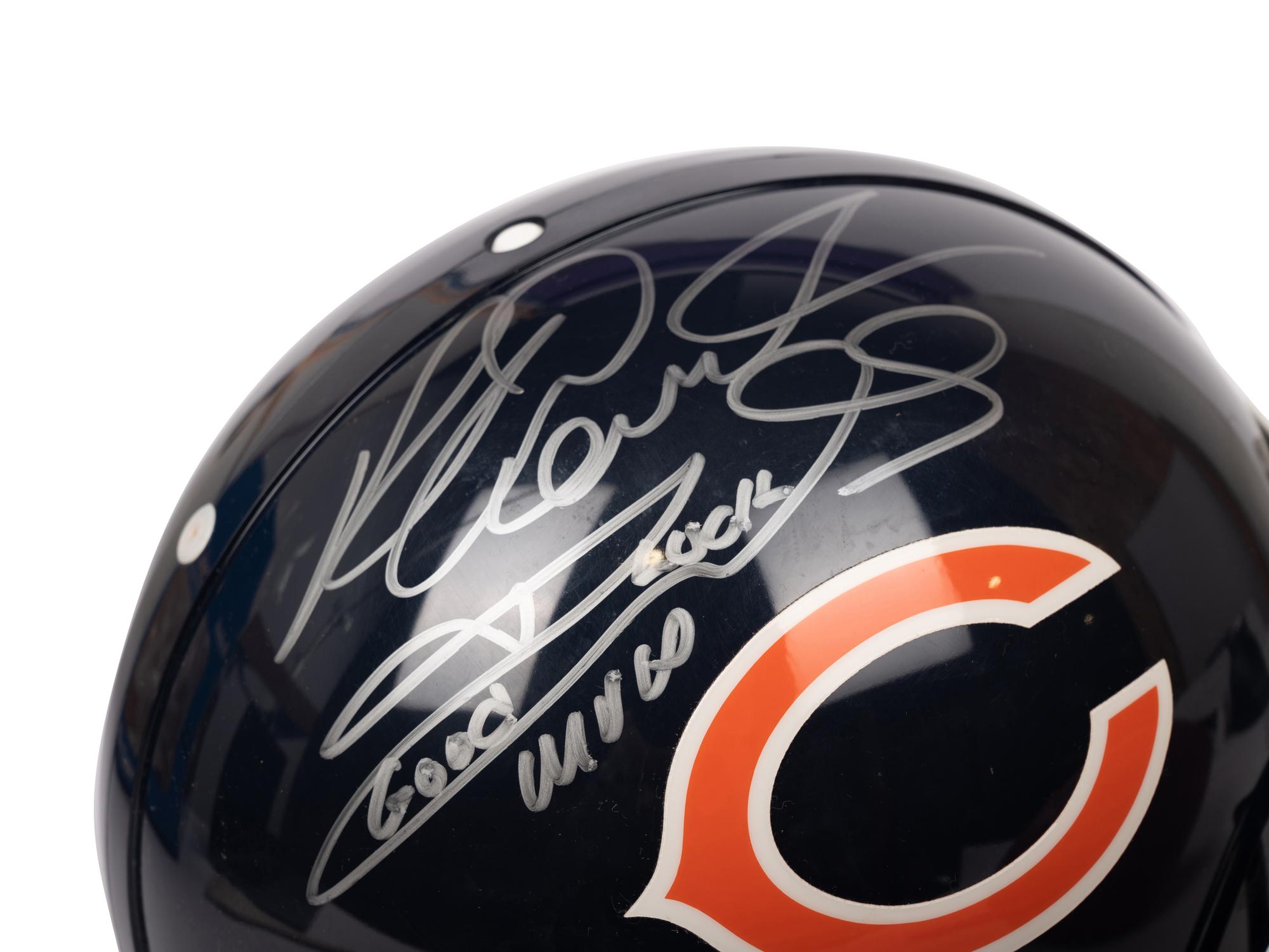 A Richard Dent Signed Autograph Chicago Bears Helmet and Wilson NFL Football (Beckett Authentication Services BAS Certified)