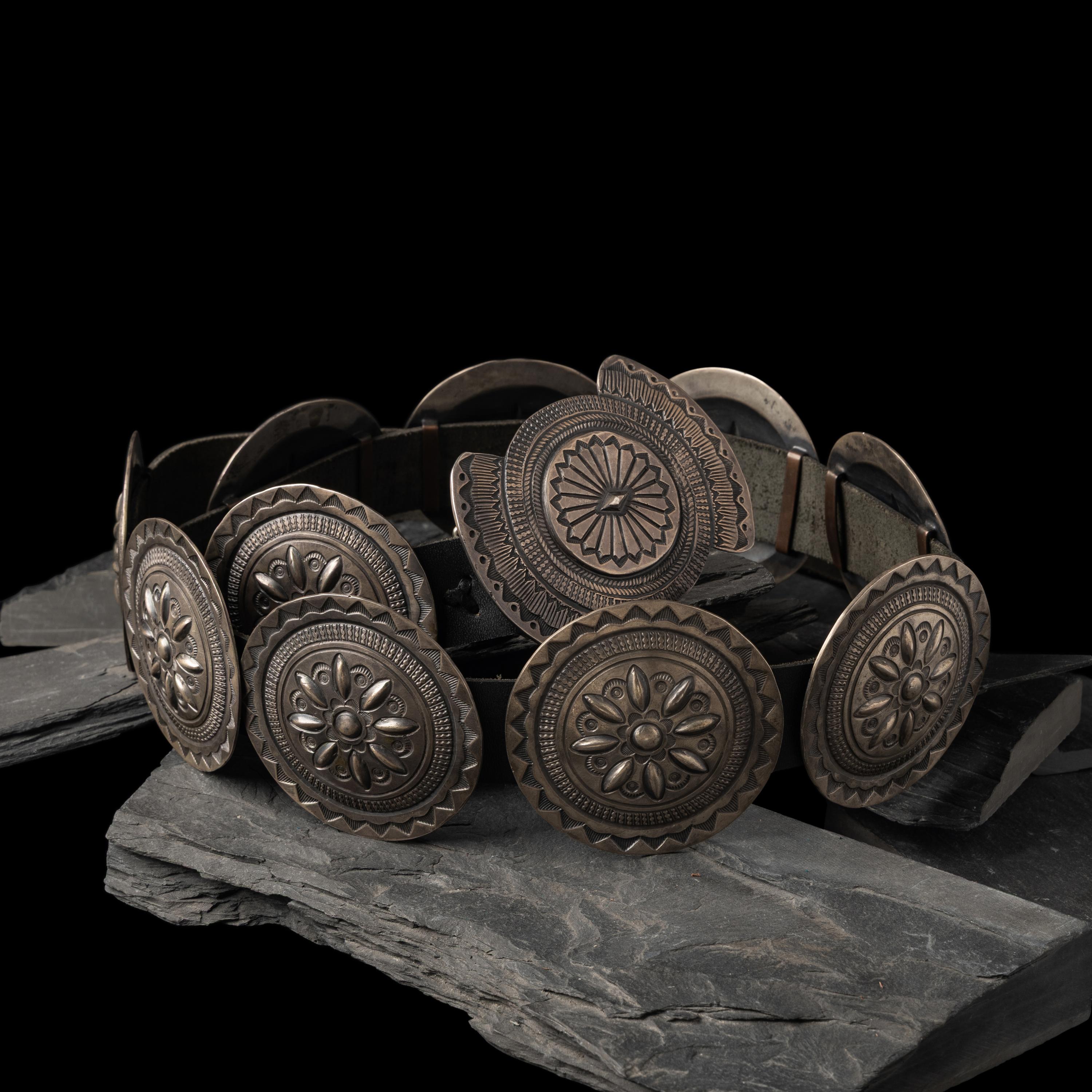 Martha Cayatineto (Diné, 20th century) — Sterling Silver Concha Belt