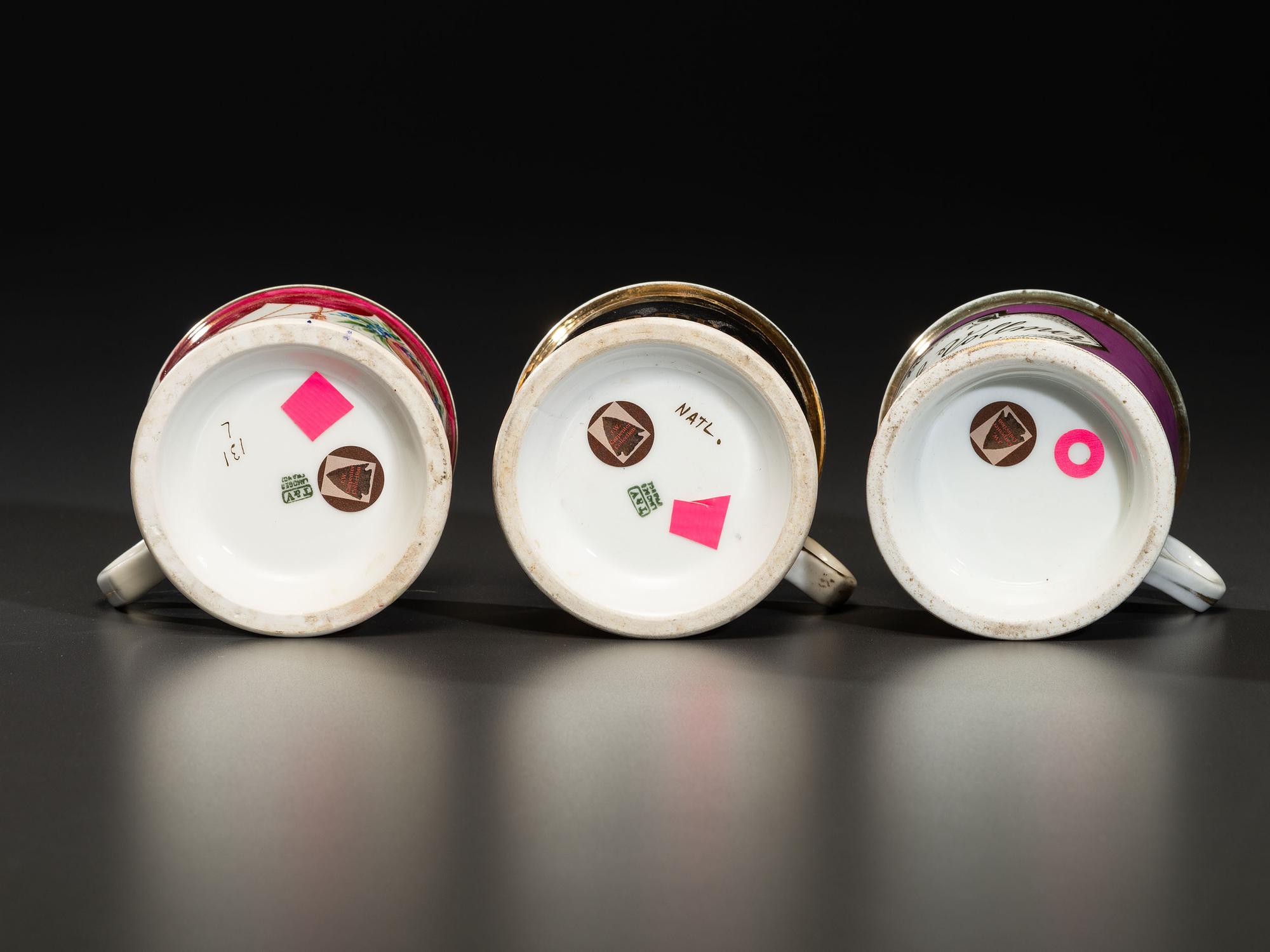 Three Porcelain Shaving Mugs