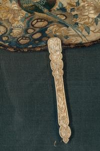 A Chinese Canton Style Silk Embroidered Fan
