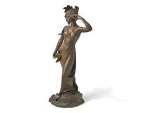 Lucien Charles Edouard Alliot (French, 1877-1967), An Art Nouveau Bronze Figure of a Lady, circa 1900