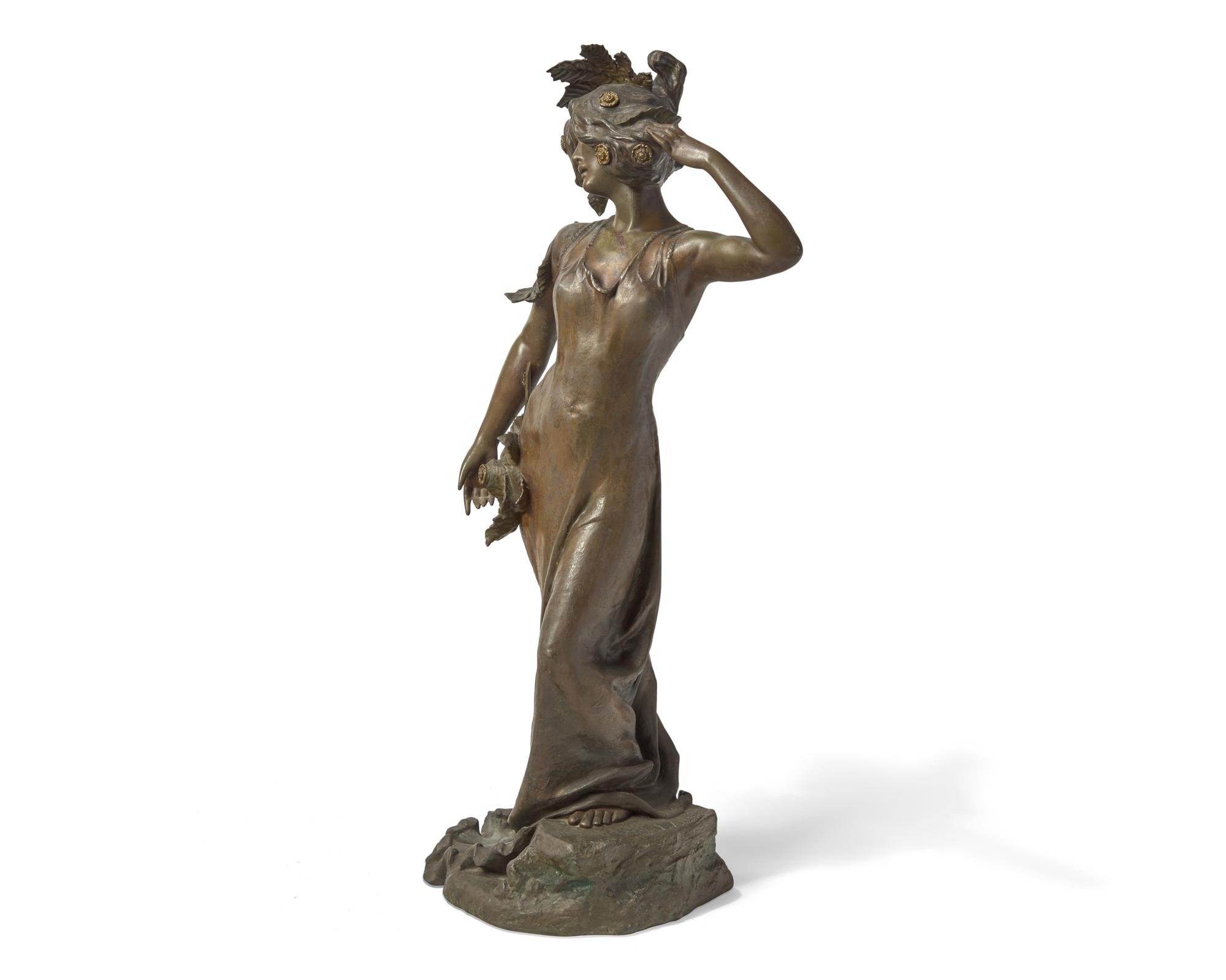 Lucien Charles Edouard Alliot (French, 1877-1967), An Art Nouveau Bronze Figure of a Lady, circa 1900