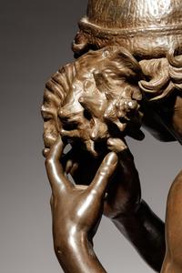 Jean-Baptiste Carpeaux (French, 1827-1875) | 19th Century | Le jeune pêcheur à la coquille | bronze | signed JB Carpeaux and with Propriété Carpeaux stamp | Height 35 1/2 x width 15 5/8 x depth 18 5/8 inches.