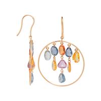 ROSE GOLD AND MULTICOLOR SAPPHIRE EARRINGS
