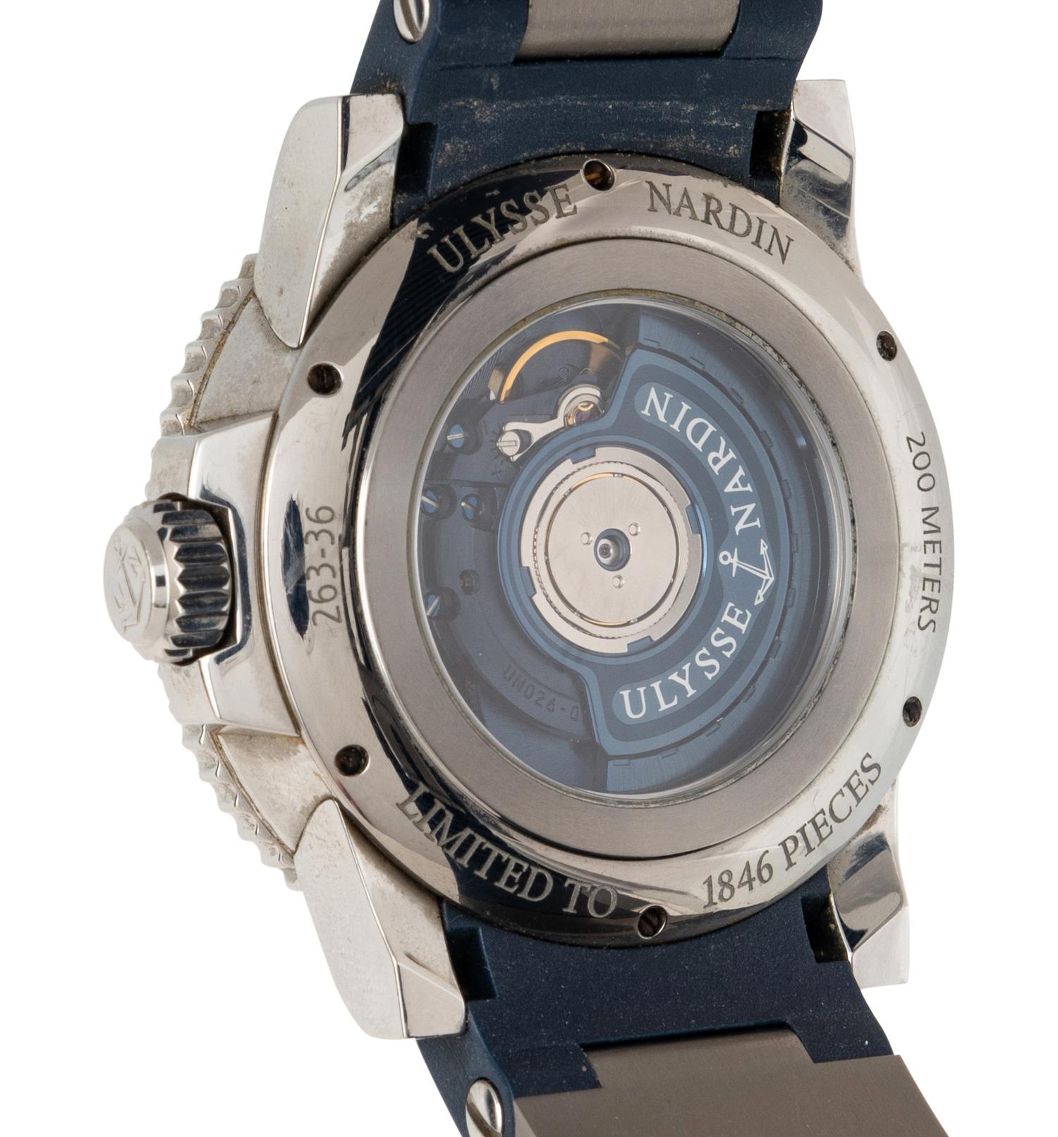 ULYSSE NARDIN, REF. 263-36 STAINLESS STEEL 'MAXI MARINE BLUE SURF' WATCH, LIMITED EDITION No. 0425/1846