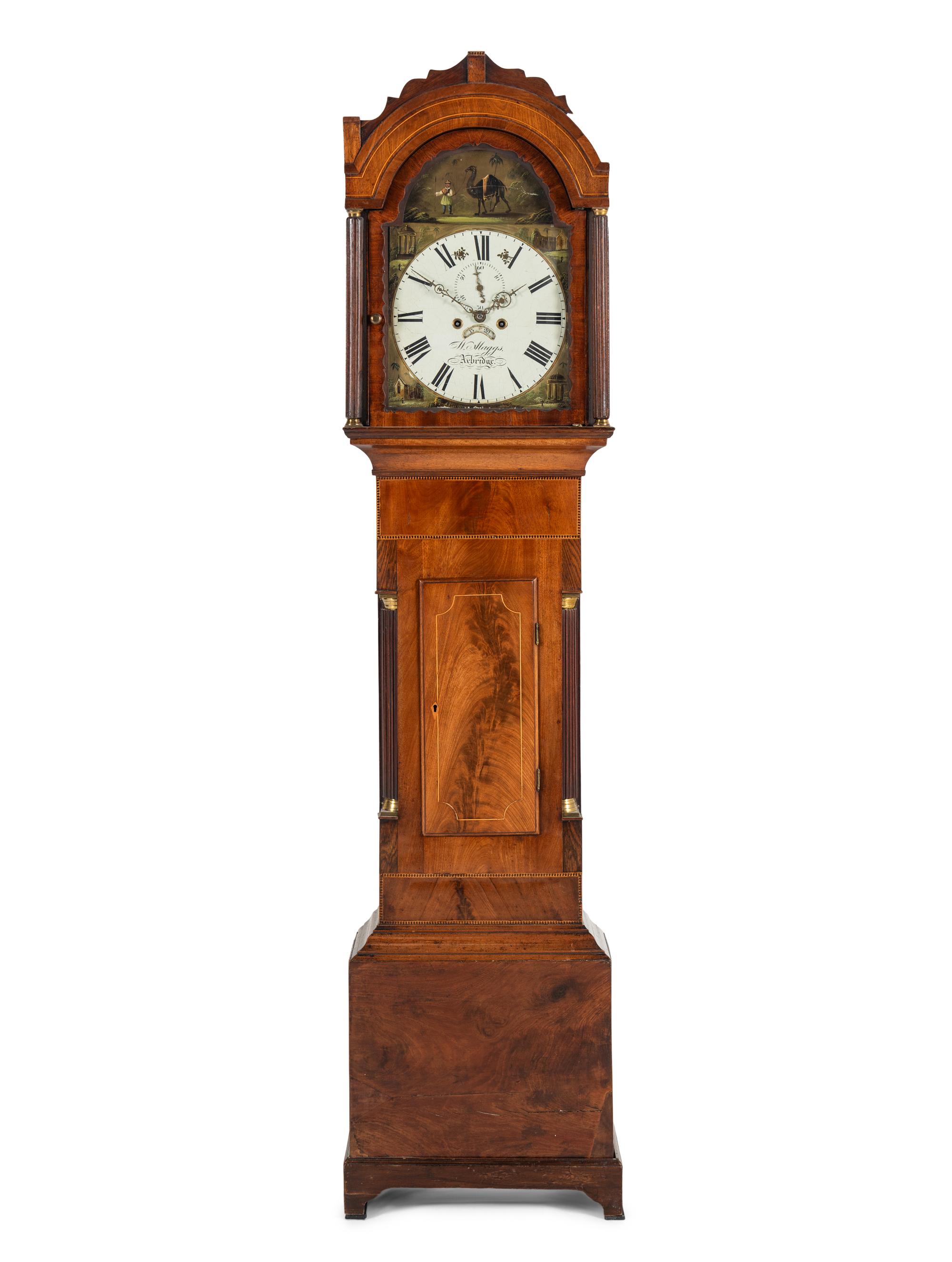 An English Mahogany Tall Case Clock