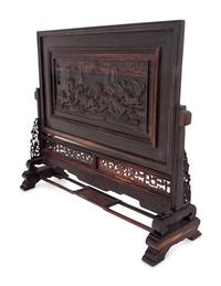 Two Chinese Carved Hardwood Articles