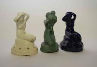 A Group of Six Early Haeger Pottery Flower Frogs Diameter of bowl 6 1/2 inches.