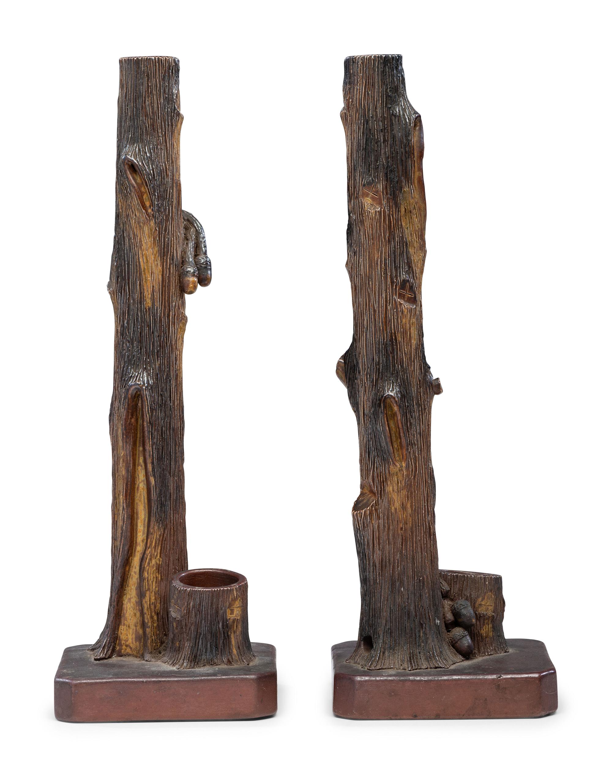 A Pair of Sewer Tile Candle Holders