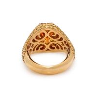 ORANGE SAPPHIRE AND YELLOW DIAMOND RING