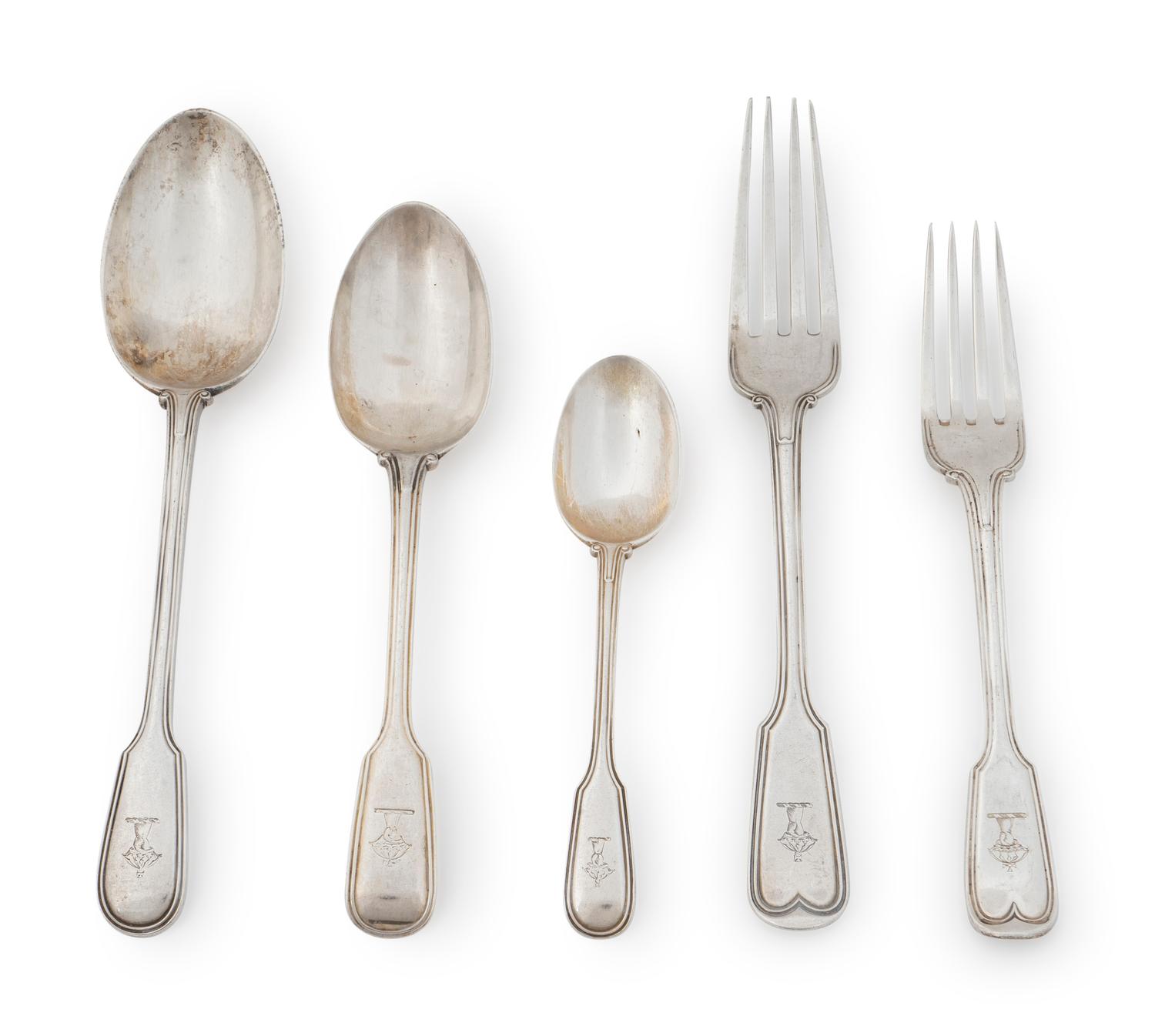 An English Silver Assembled Part Flatware Service — The Majority F. Higgins & Sons, London, 1928