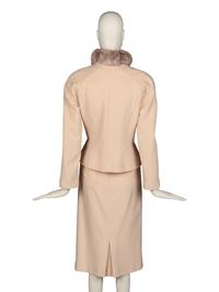 Mugler Fur-Trim Skirt Suit