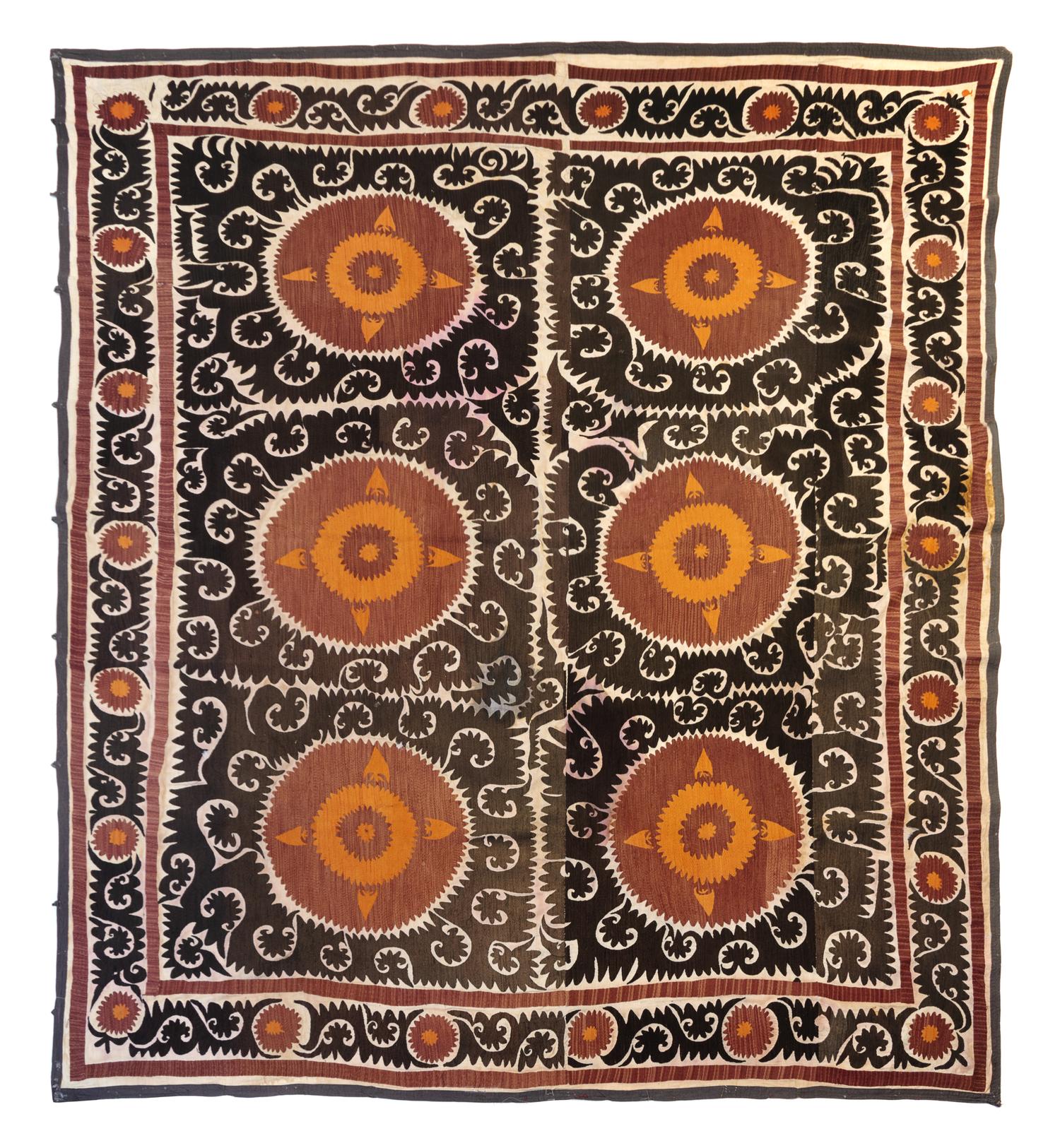 An Uzbek Suzani Panel 10 feet 4 inches x 9 feet 1 inch. — SAMARKAND, LATE 19TH/EARLY 20TH CENTURY