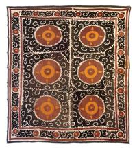 An Uzbek Suzani Panel 10 feet 4 inches x 9 feet 1 inch. — SAMARKAND, LATE 19TH/EARLY 20TH CENTURY