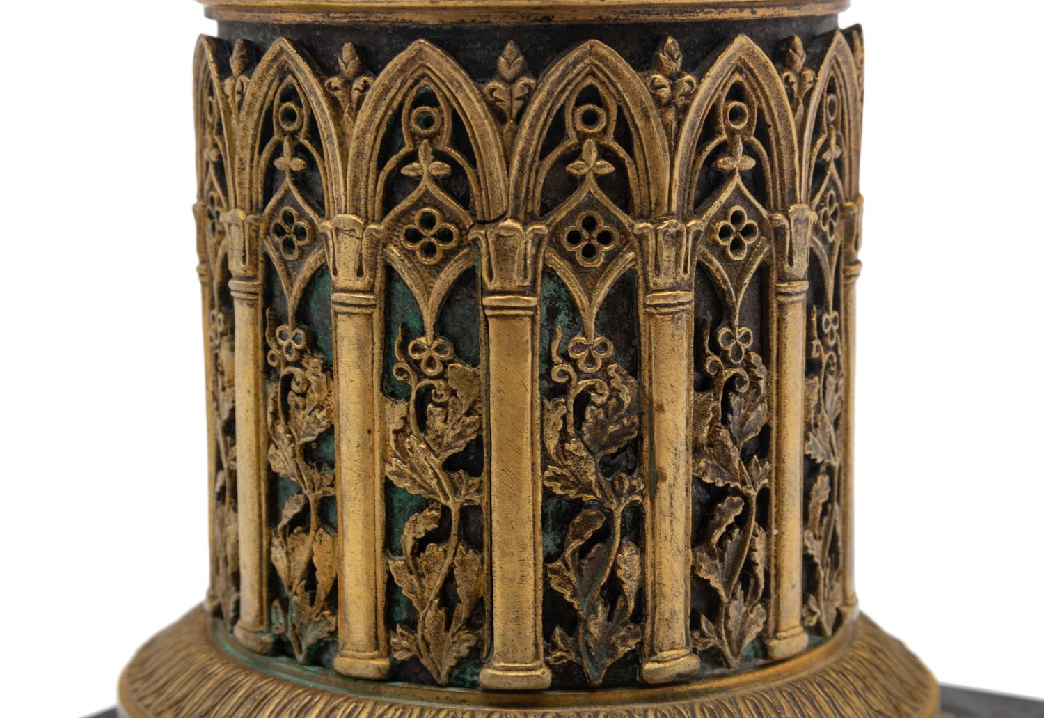 A Continental Gilt-Metal Mounted Urn Form Lamp