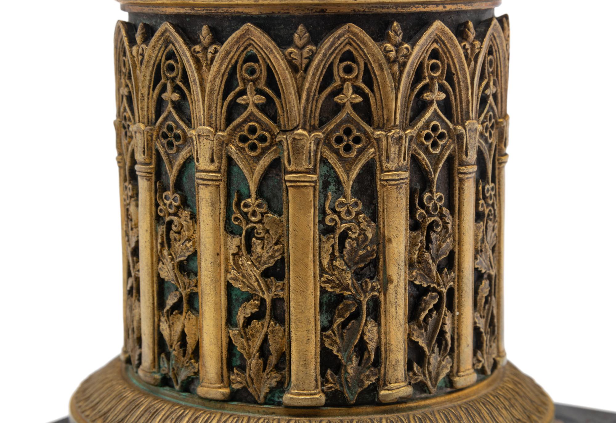 A Continental Gilt-Metal Mounted Urn Form Lamp