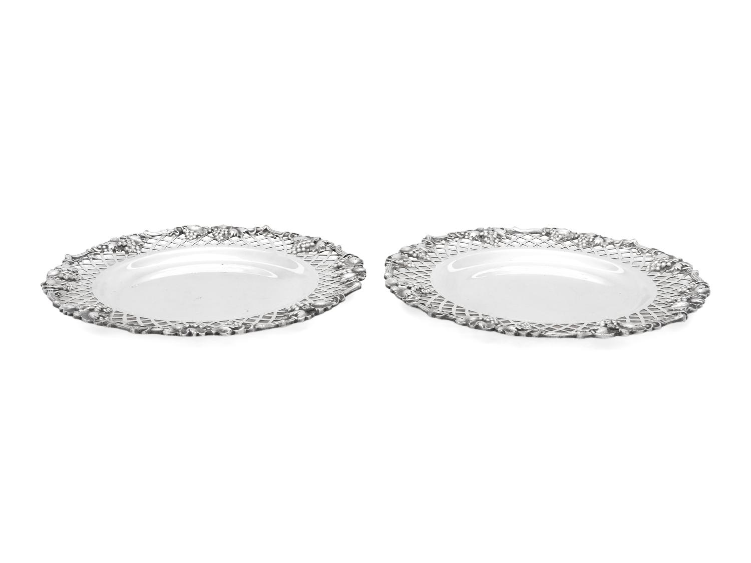 A Pair of Continental Silver-Plate Wine Coasters