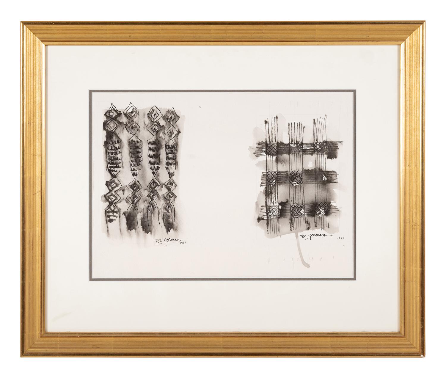 Black and White Abstract Diptych