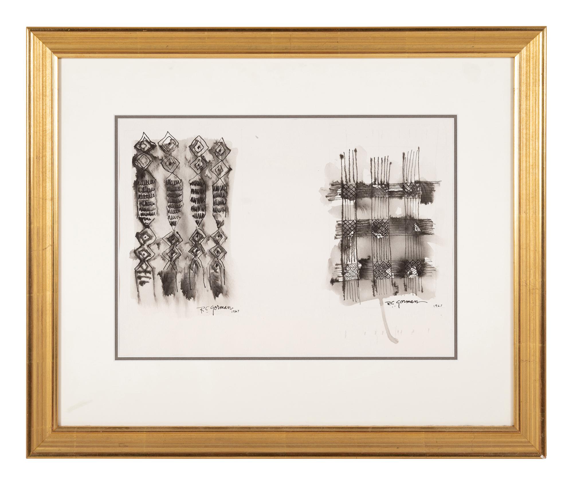 Black and White Abstract Diptych