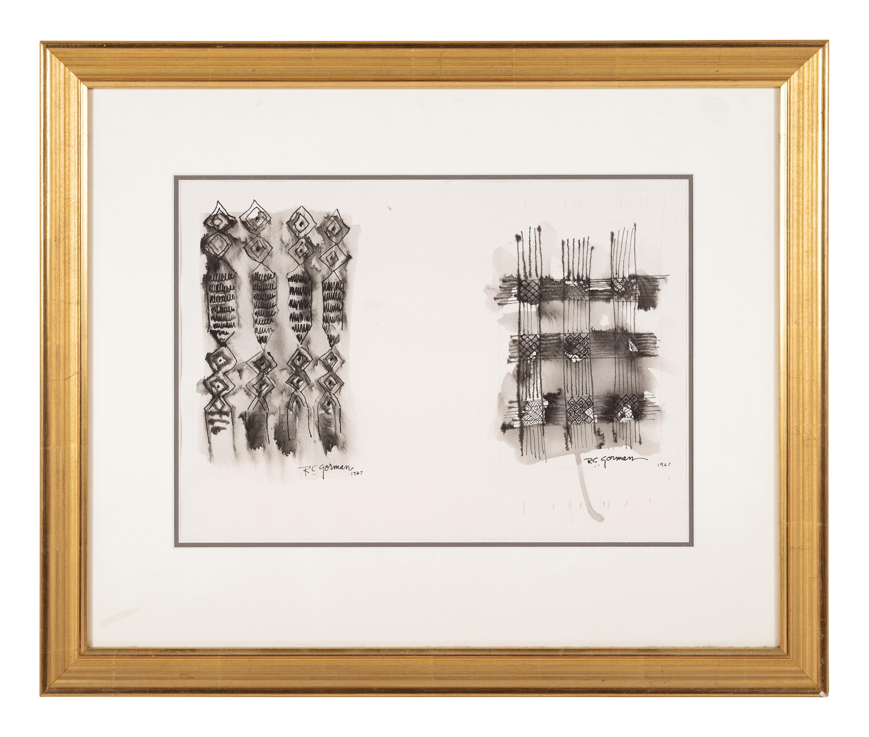 Black and White Abstract Diptych