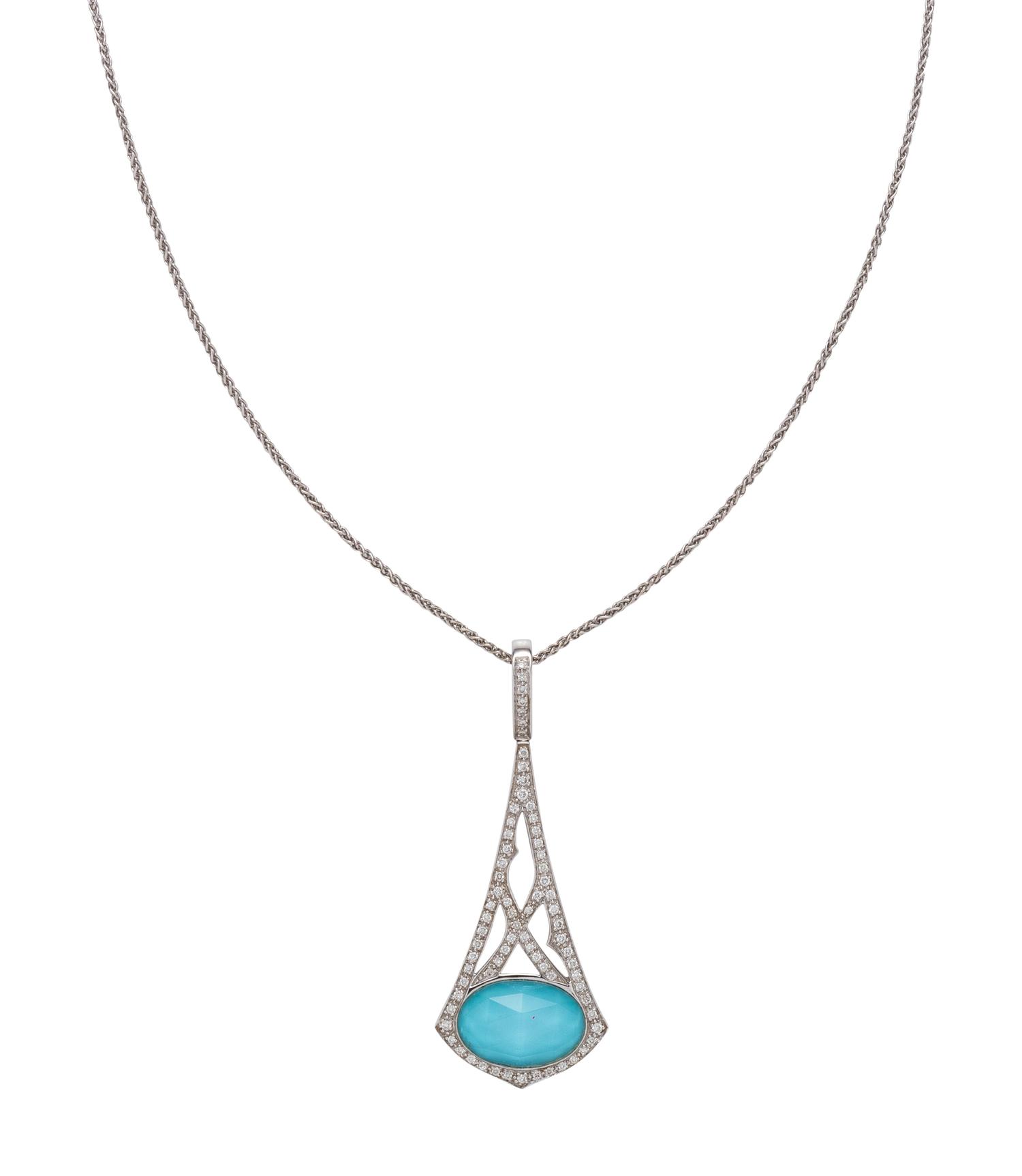 STEPHEN WEBSTER, DIAMOND AND BLUE DOUBLET 'EIFFEL TOWER' PENDANT NECKLACE