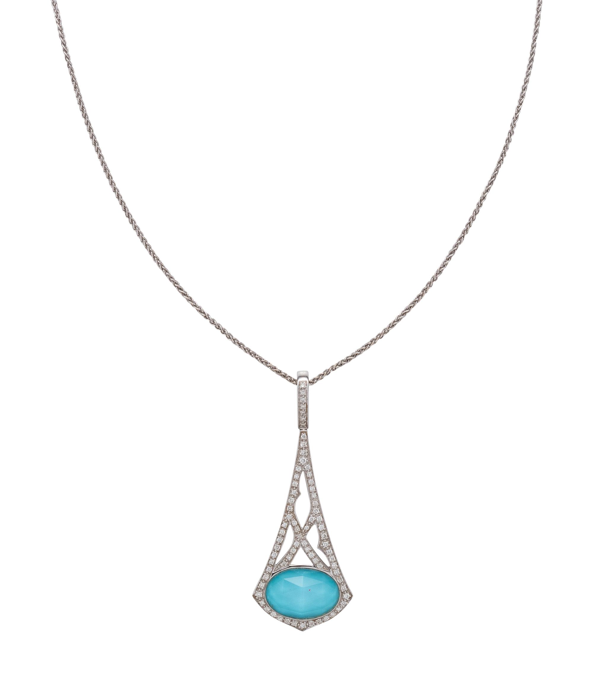 STEPHEN WEBSTER, DIAMOND AND BLUE DOUBLET 'EIFFEL TOWER' PENDANT NECKLACE