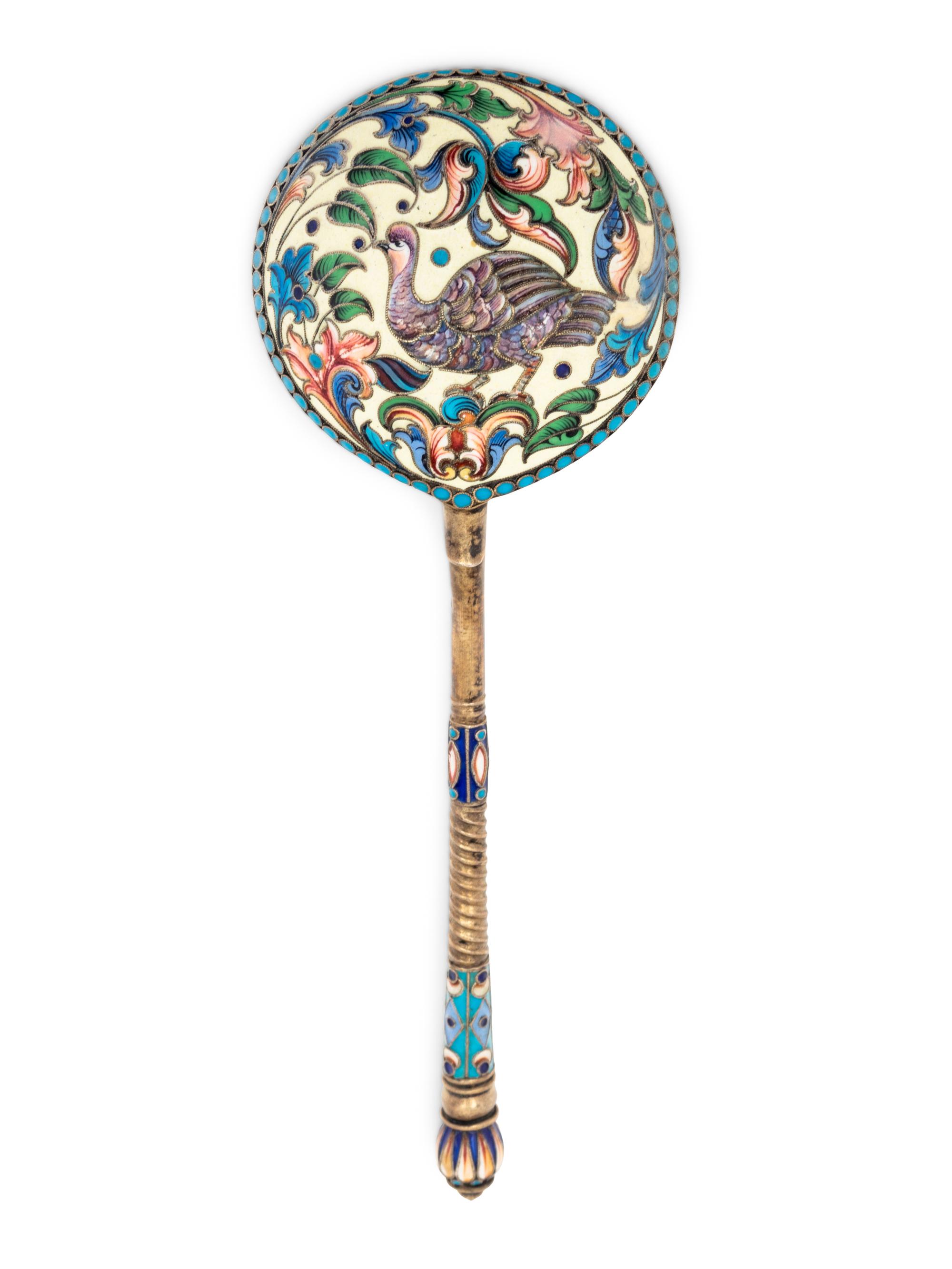 A Russian Shaded Enamel Silver Spoon