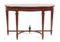 A George III Style Mahogany Serpentine Console Table Height 32 x 49 1/2 x 17 inches. — 20TH CENTURY