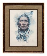 Four Prints: Blossom , edition 53/500; Sitting Eagle , edition 239/250; Raven , edition 53/500; Turning Robe , edition 239/250, together with book, The Art and Life of Harley Brown