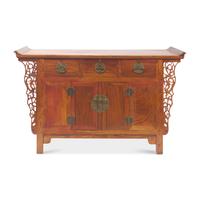 A Chinese Huanghuali and Hardwood Coffer Cabinet, 20th Century — 近代 黃花梨拼硬木翹頭二連櫥