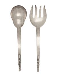A Mexican Silver Salad Set