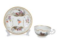 Five Meissen Porcelain Teacups and Saucers — PRIMARILY 19TH CENTURY