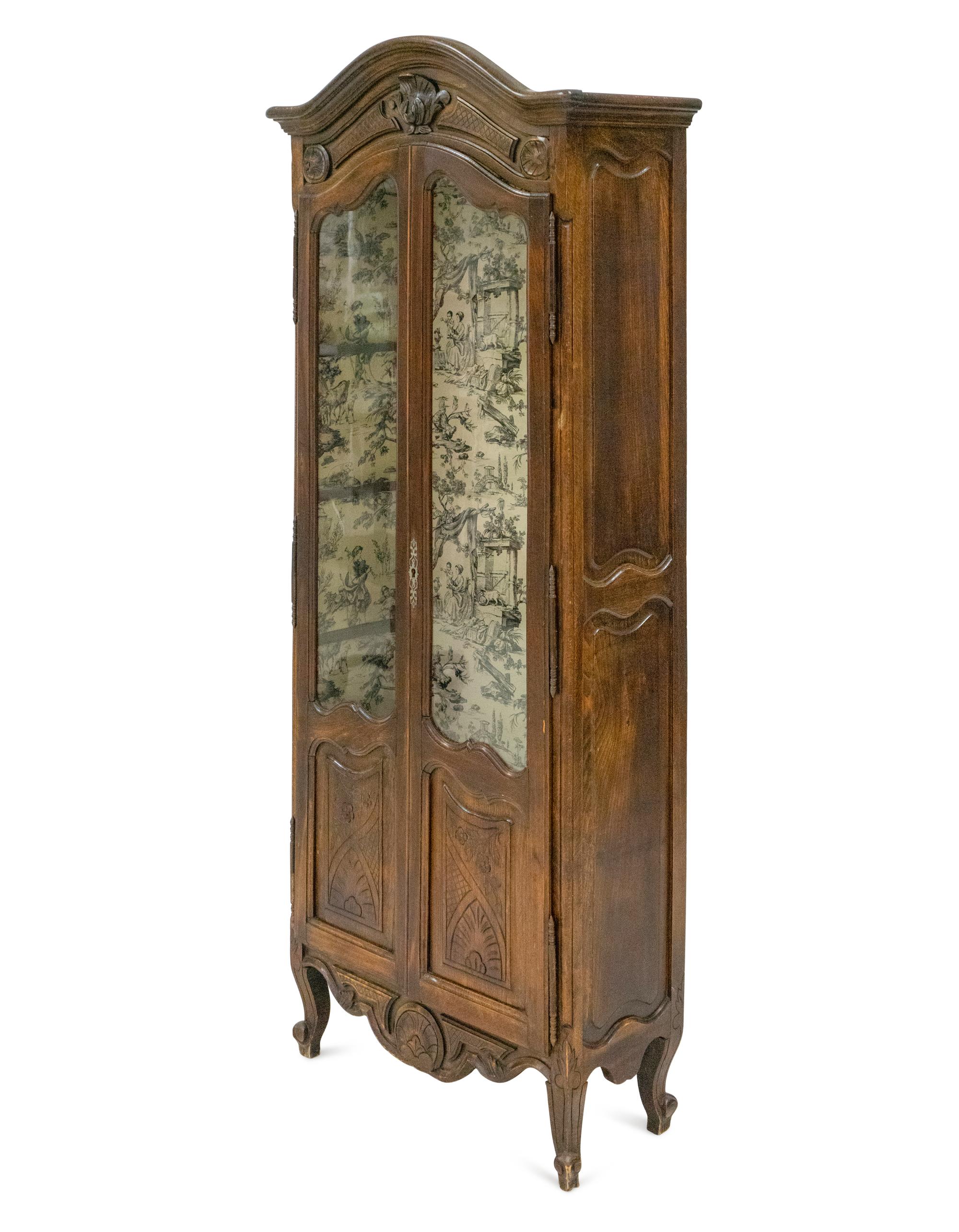 A Diminuitive Louis XV Style Provincial Vitrine Cabinet