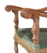 A Pair of Italian Baroque Walnut Armchairs