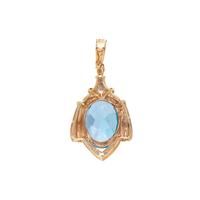 BLUE TOPAZ AND DIAMOND PENDANT