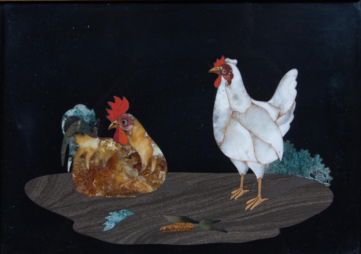 Three Italian Pietra Dura Plaques First: 5 1/4 x 7 1/2 inches. — 19TH/20TH CENTURY