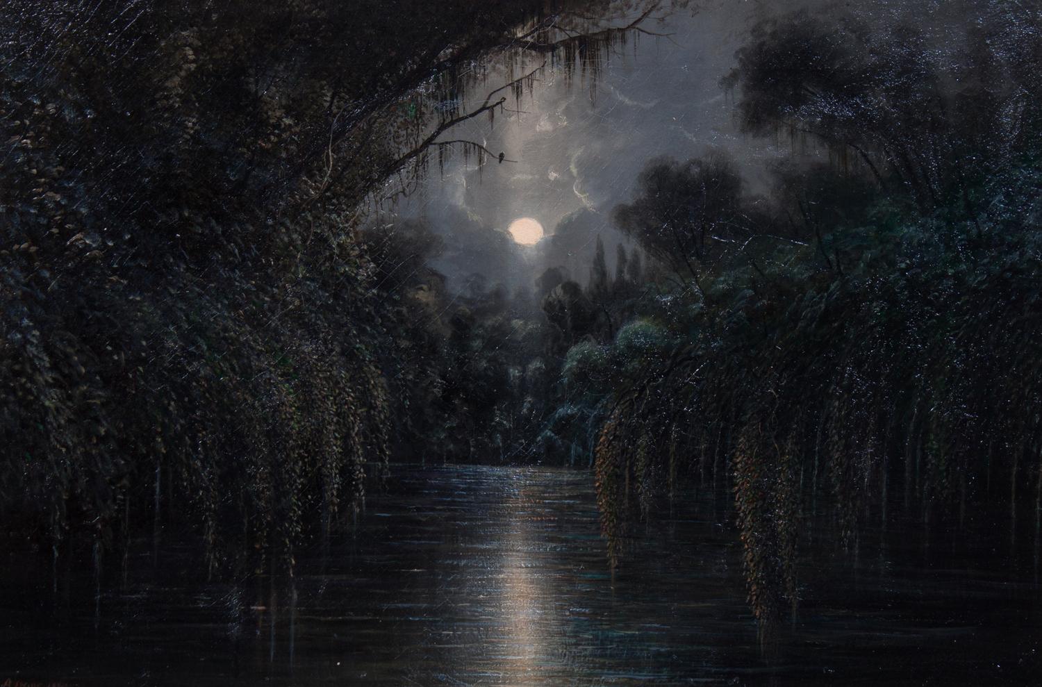 Henry Arthur Elkins, (American, 1847-1884), Moonlit River, 1884