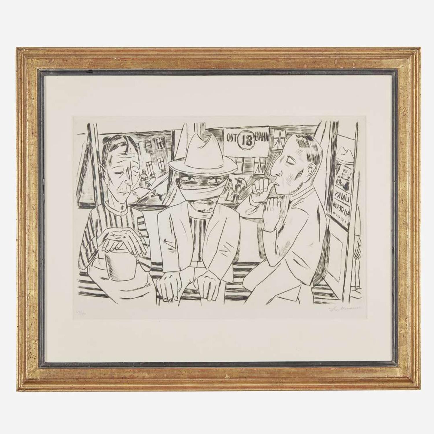 Max Beckmann (German, 1884-1950) In the Tram (In der Trambahn)