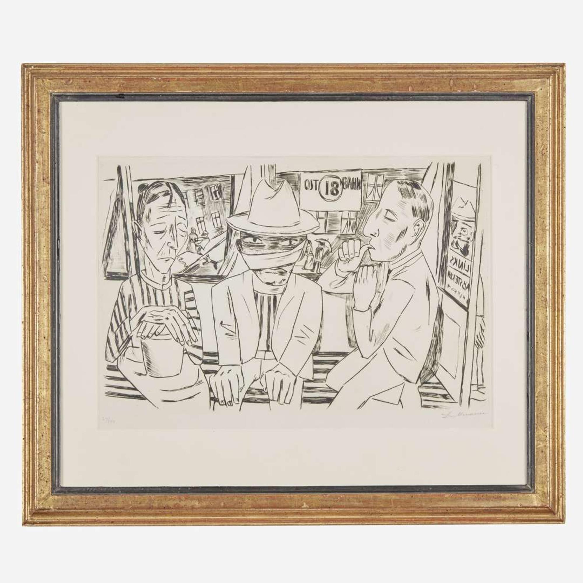 Max Beckmann (German, 1884-1950) In the Tram (In der Trambahn)