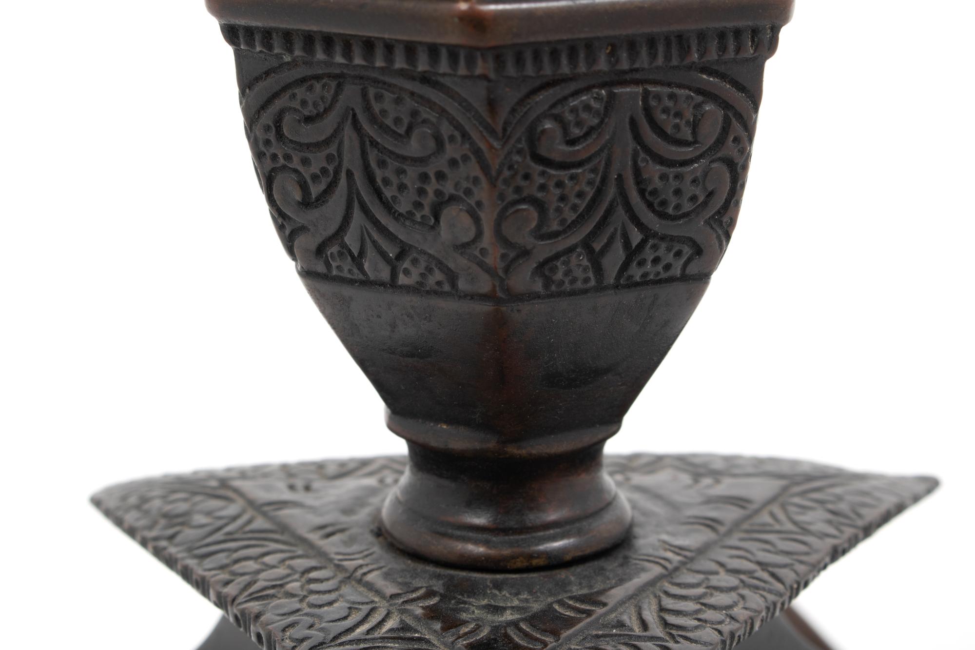 An Italian Bronze Pricket Mounted as a Lamp