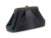 Judith Leiber Blue Python Clutch, 2000s