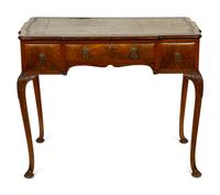 A Queen Anne Style Burl Walnut Writing Table
