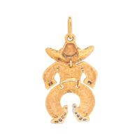 BICOLOR GOLD AND DIAMOND COWBOY PENDANT