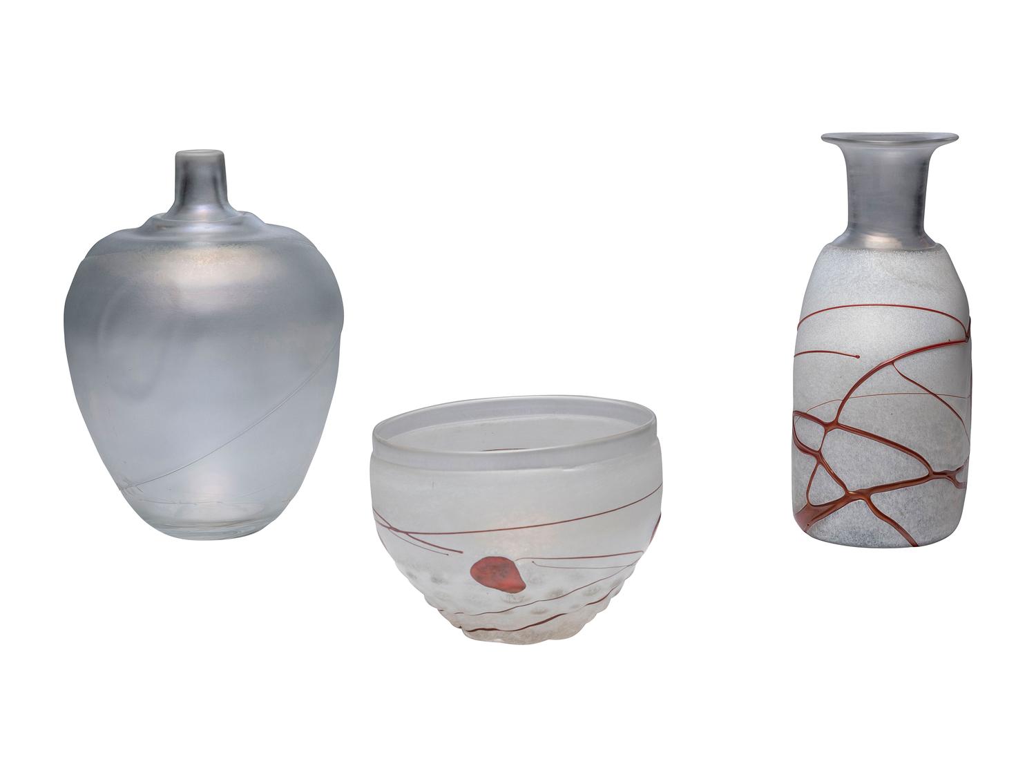 Three Art Glass Vessels by Bertil Vallien (Swedish, born 1938) for Kosta Boda